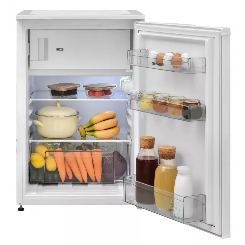 Sharp SJ-UD121T2W-EU kombinuotas šaldytuvas su šaldikliu, laisvai pastatomas, 121 L, baltas