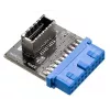 Pertvarkiklis Akasa AK-CBUB51-BK USB 3.0 19-pin į USB 3.1 A mėlynas