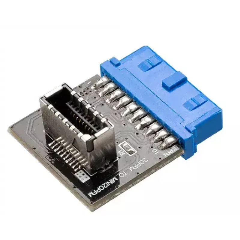 Pertvarkiklis Akasa AK-CBUB51-BK USB 3.0 19-pin į USB 3.1 A mėlynas