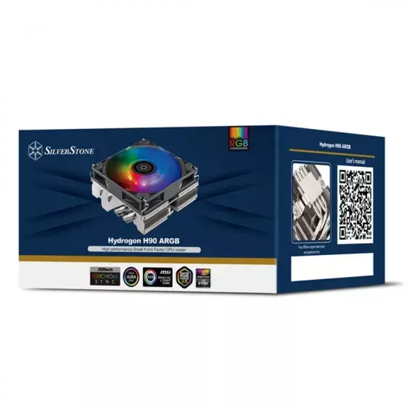 Aušintuvas Silverstone Hydrogon H90 ARGB 9,2 cm juodas 500-2600 RPM