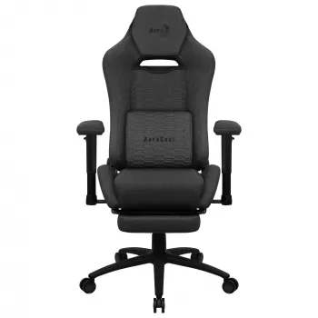 Aerocool ROYALASHBK Premium ergonominė žaidimų kėdė su kojų atrama, AeroWeave technologija, juoda