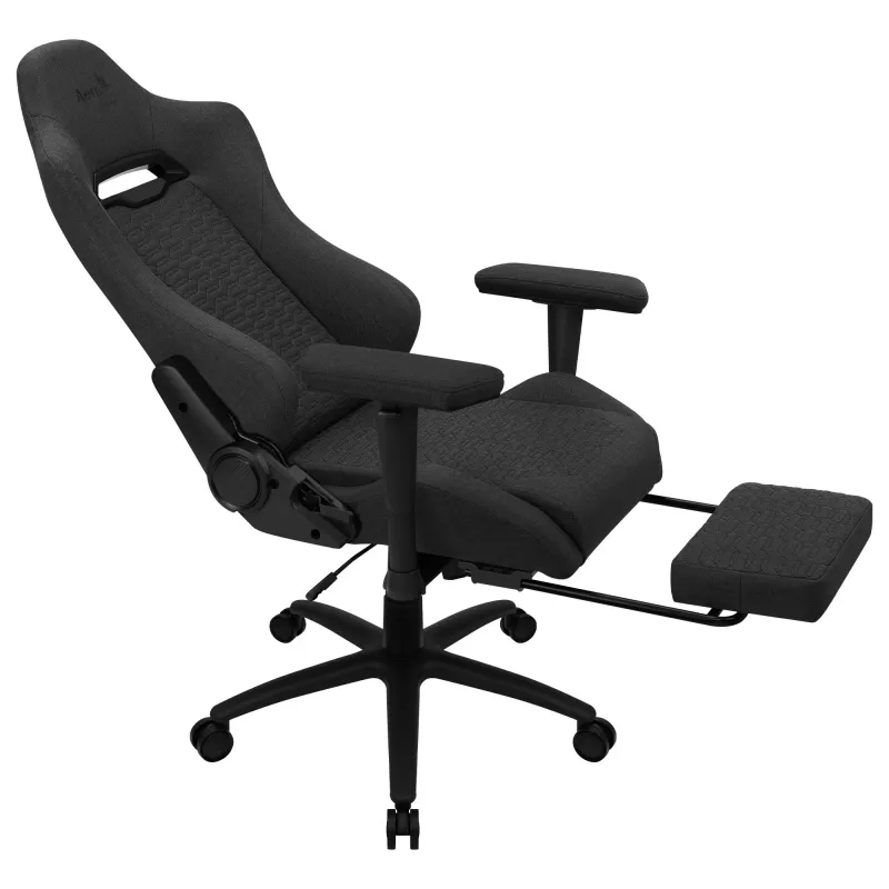 Aerocool ROYALASHBK Premium ergonominė žaidimų kėdė su kojų atrama, AeroWeave technologija, juoda
