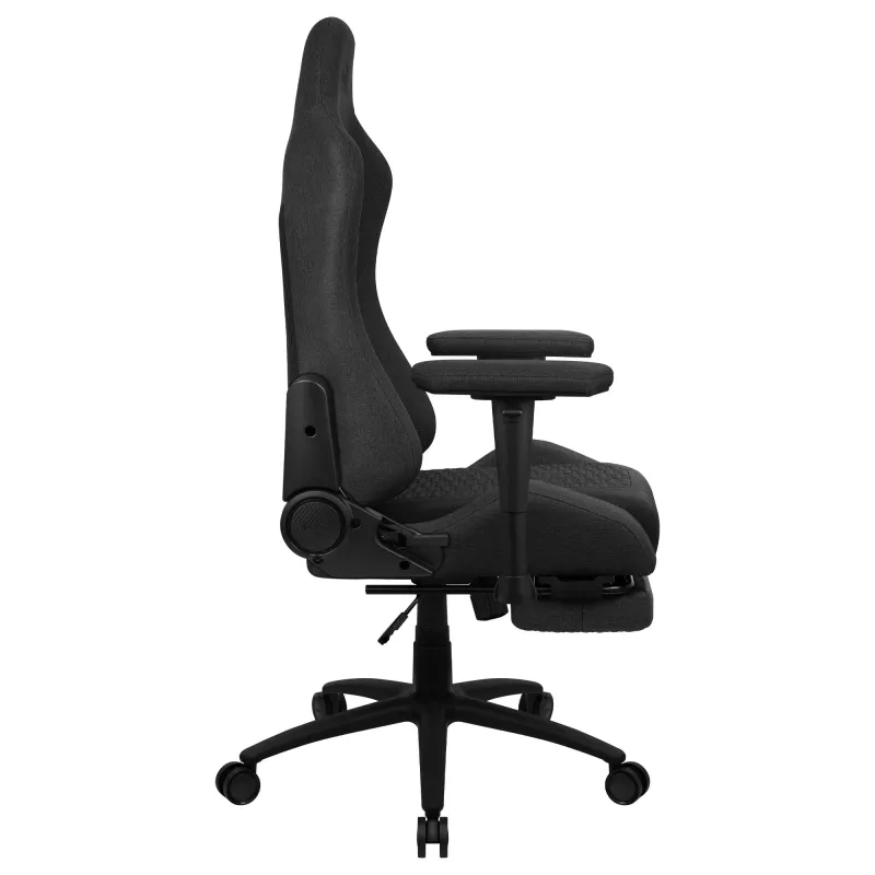 Aerocool ROYALASHBK Premium ergonominė žaidimų kėdė su kojų atrama, AeroWeave technologija, juoda