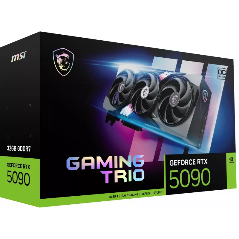 Vaizdo plokštė MSI GeForce RTX 5090 32 GB GDDR7, 512 bitų, PCIe 5.0, 3x DP 2.1a + HDMI 2.1b, 575 W, 359×149×70 mm