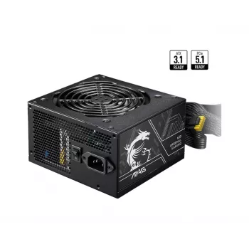 Maitinimo blokas MSI MAG A750BN PCIE5 II 750 W, 24 kontaktų ATX, nemodulinis, 80 PLUS Bronze, 120 mm ventiliatorius, Juodas