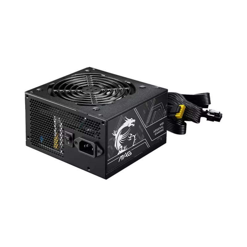 Maitinimo blokas MSI MAG A750BN PCIE5 II 750 W, 24 kontaktų ATX, nemodulinis, 80 PLUS Bronze, 120 mm ventiliatorius, Juodas
