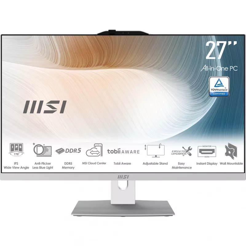 Viename kompiuteryje viskas: MSI Modern AM272P 1M-1290DE 27 colių FHD, Intel Core 5 120U, 16GB RAM, 512GB SSD, Windows 11