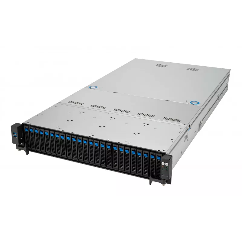 Stovo serveris ASUS RS520A-E12-RS24U lizdas SP5, AMD EPYC 9004, 1 procesorius, 24x DDR5 DIMM, 6,14 TB maks., 2U, 26x 2,5 colio lizdai, 1600 W maitinimo šaltinis