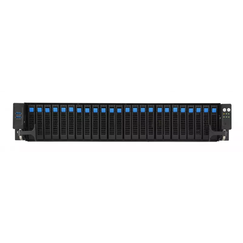 Stovo serveris ASUS RS520A-E12-RS24U lizdas SP5, AMD EPYC 9004, 1 procesorius, 24x DDR5 DIMM, 6,14 TB maks., 2U, 26x 2,5 colio lizdai, 1600 W maitinimo šaltinis