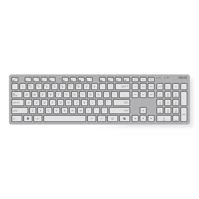 Belaidis klaviatūros ir pelės rinkinys ASUS W5000 rusiškas išdėstymas baltas