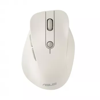 Belaidė dešiniarankė pelė ASUS MD105 MK-W – RF + Bluetooth, 2400 DPI, ratukas, baterija, smėlio spalvos