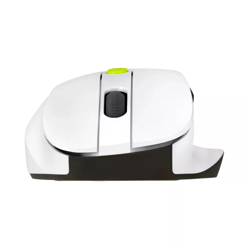 Pelė ASUS MD105 /VT-GN – dešiniarankė, RF belaidė + Bluetooth, 2400 DPI, slinkimo ratukas, maitinama baterijomis, balta/žalia