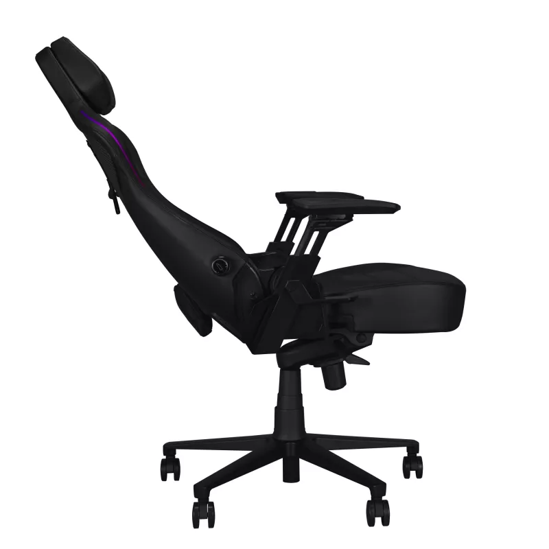 Universali žaidimų kėdė ASUS ROG Courser – paminkštinta sėdynė, maks. svoris 136 kg, sėdynė 670×700 mm, min. aukštis 140 cm, juoda