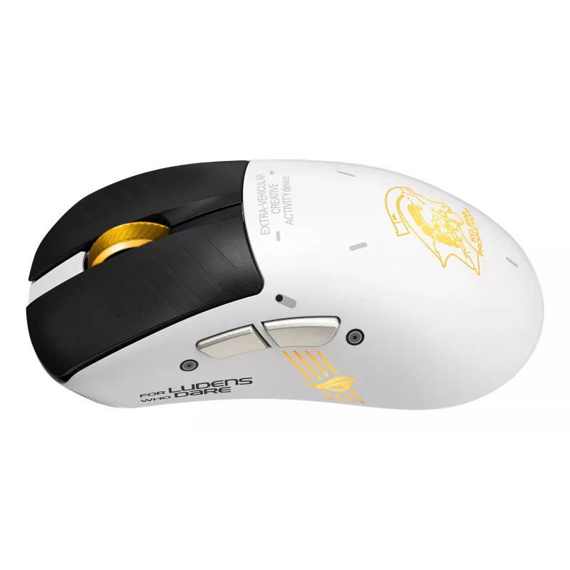 Žaidimų pelė ASUS ROG Keris II Origin-KJP, dešinei rankai, optinė 42 000 DPI, RF belaidė + Bluetooth + USB-A, 6 mygtukai, daugiaspalvė