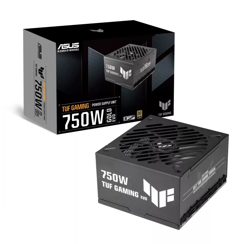 Maitinimo blokas ASUS TUF Gaming 750G EVO – 750 W, ATX, 80 PLUS Gold, 20+4 kontaktų, juodas