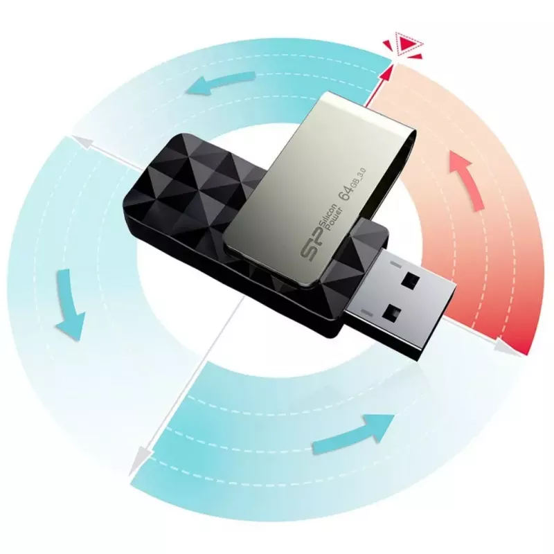 USB atmintukas Silicon Power Blaze B30 32 GB, USB Type-A 3.2 Gen 1, juodas