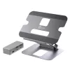 j5create JTS327 Daugiakampis 4K stovas su dokstote, pilkas, aliuminis, 40,6 cm (16 colių), 4 kg, Windows / Mac