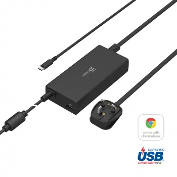 j5create JUP2290C-FN 100W PD USB-C Super Charger - UK, juodas, su 1,2 m laidu