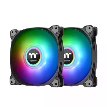 Korpuso ventiliatorius Thermaltake Pure Duo 12, 120 mm, PWM, dvigubas RGB žiedas, juodas