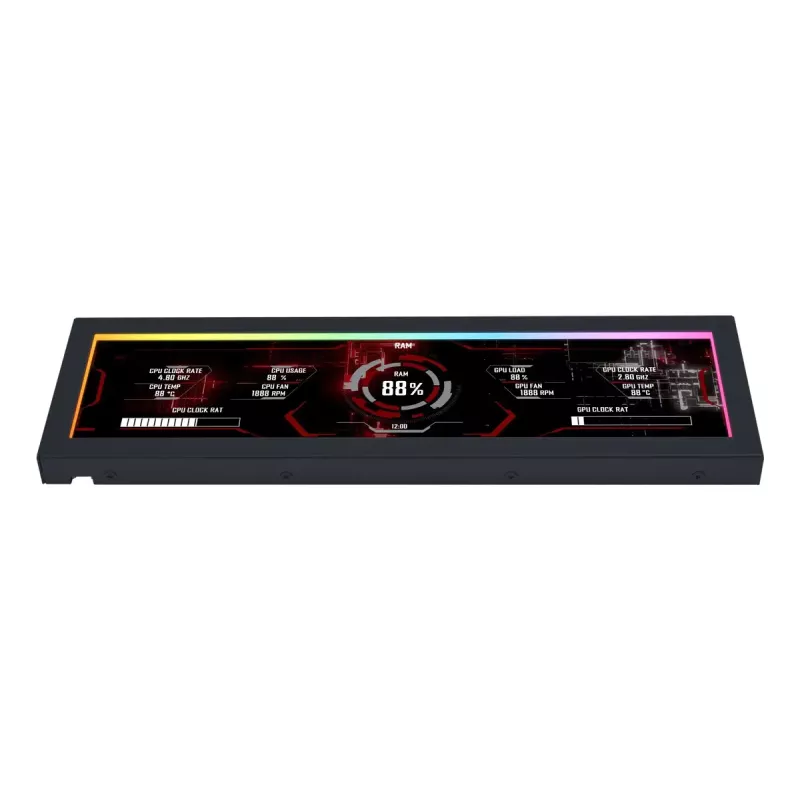 Lian Li SM088X universalus ekranėlis, 8,8 colio IPS, 1920×480, 60 Hz, 500 nitų, ARGB, juodas