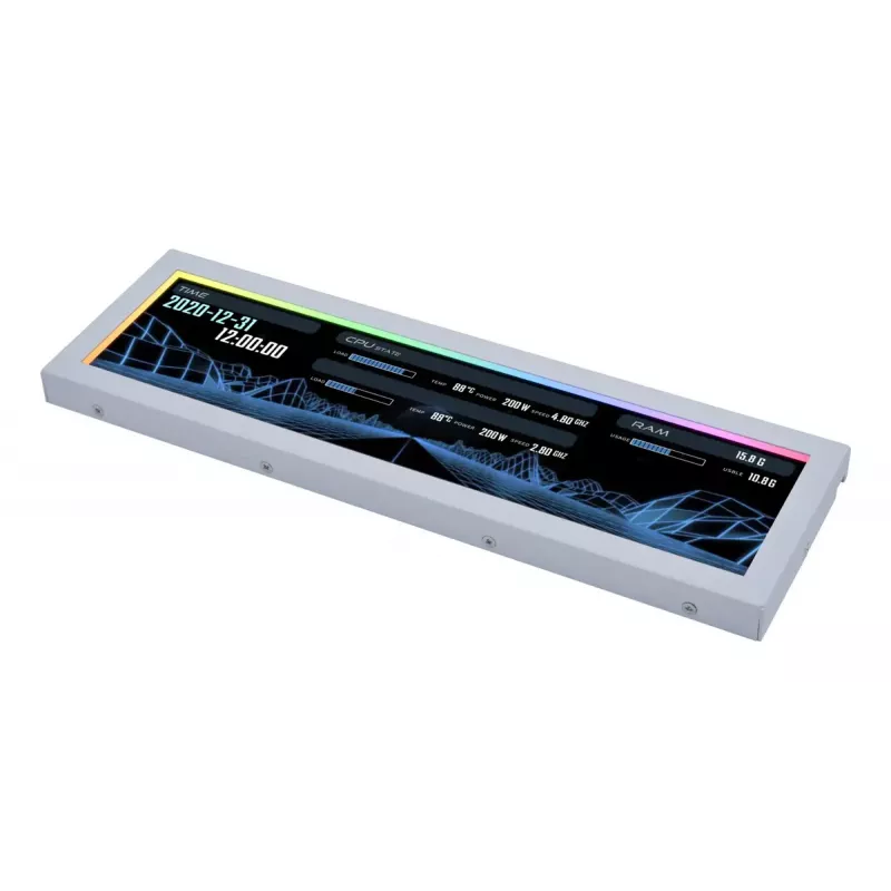 Lian Li SM088W – universalus korpuso ekranas, baltas, 237×73×13 mm, 5 V įvadas