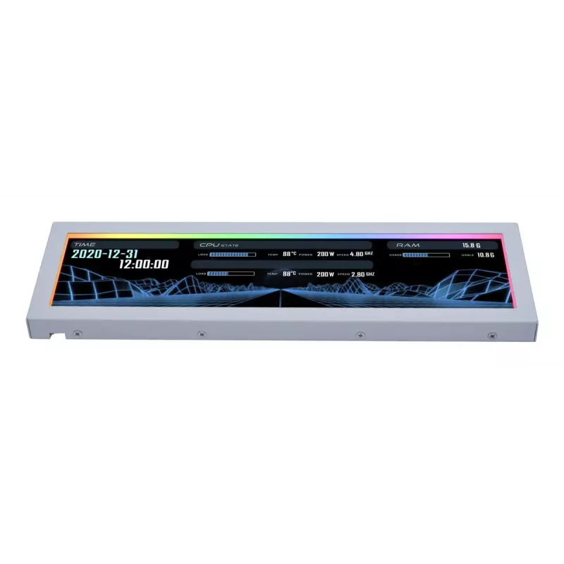 Lian Li SM088W – universalus korpuso ekranas, baltas, 237×73×13 mm, 5 V įvadas