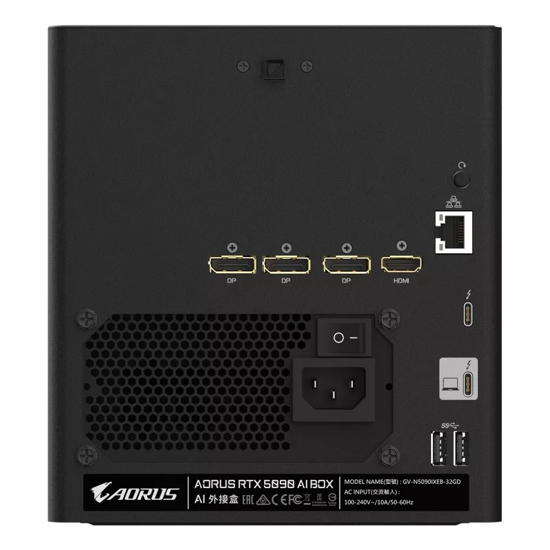 Gigabyte AORUS RTX 5090 AI BOX išorinis vaizdo adapteris (eGPU), 32 GB GDDR7, GV-N5090IXEB-32GD