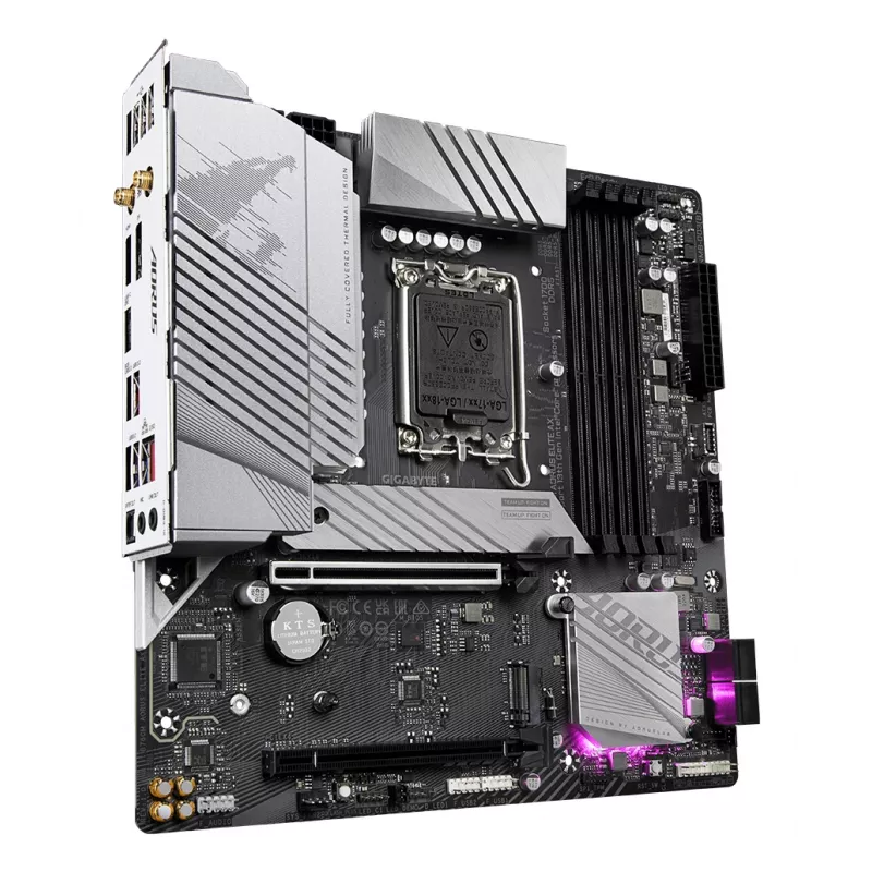 GIGABYTE B760M AORUS ELITE AX pagrindinė plokštė – palaiko Intel Core 14-osios kartos CPU, 12*+1+1 fazių skaitmeninis VRM, iki 7800MHz DDR5 (OC), 2xPCIe 4.0 M.2, Wi-Fi 6E, 2.5GbE LAN, USB 3.2 Gen 2