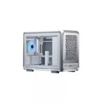 Kompiuterio korpusas Cooler Master MasterFrame 400 Mesh sidabrinis, mATX, permatomas šoninis dangtelis, 1x 120 mm ARGB ventiliatorius