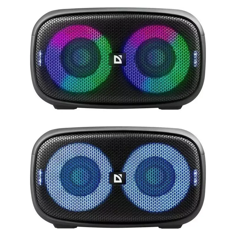 Defender Q5 Stereo belaidis Bluetooth garsiakalbis, 20W, LED apšvietimas, FM radijas, TWS