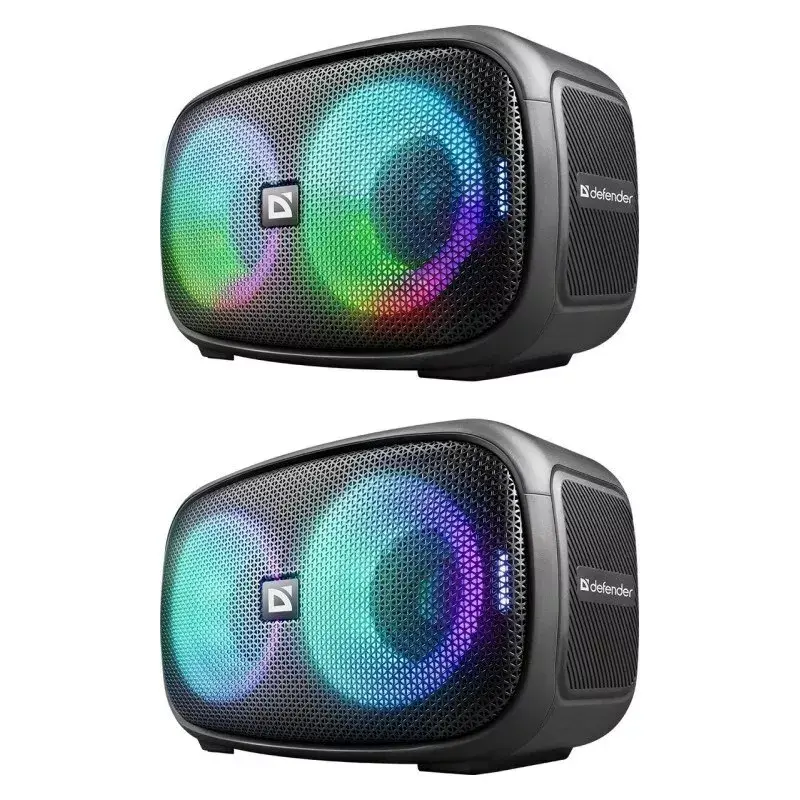 Defender Q5 Stereo belaidis Bluetooth garsiakalbis, 20W, LED apšvietimas, FM radijas, TWS