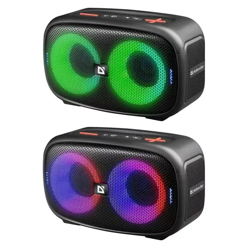 Defender Q5 Stereo belaidis Bluetooth garsiakalbis, 20W, LED apšvietimas, FM radijas, TWS