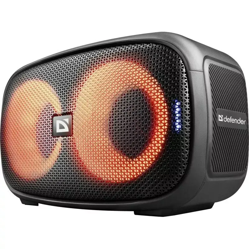 Defender Q5 Stereo belaidis Bluetooth garsiakalbis, 20W, LED apšvietimas, FM radijas, TWS