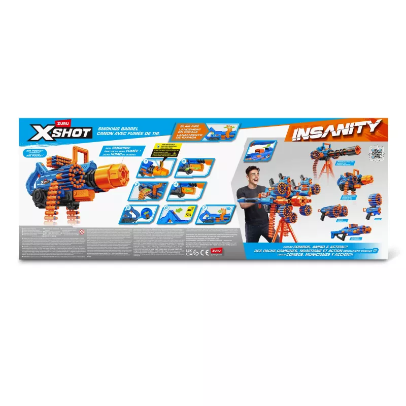 Pistoletas su putplasčio strėlėmis Zuru XSHOT Insanity Smoke N Barrel, 72 vnt.