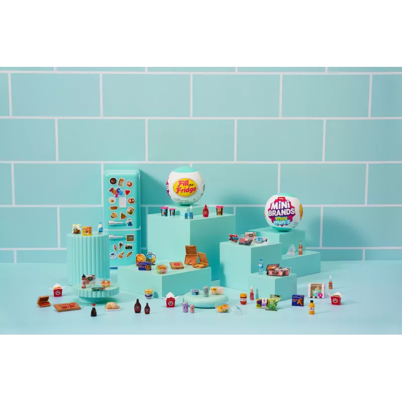 Žaidimų rinkinys Zuru Mini Brands Mini Minis Fill the Fridge – mini šaldytuvas su kolekcionuojamais maisto produktais