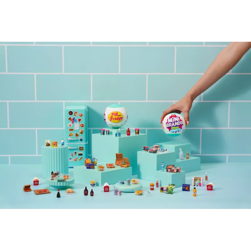 Žaidimų rinkinys Zuru Mini Brands Mini Minis Fill the Fridge – mini šaldytuvas su kolekcionuojamais maisto produktais