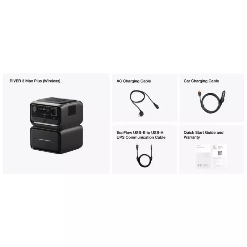 Nešiojama baterija EcoFlow RIVER 3 MAX PLUS Wireless, 858Wh