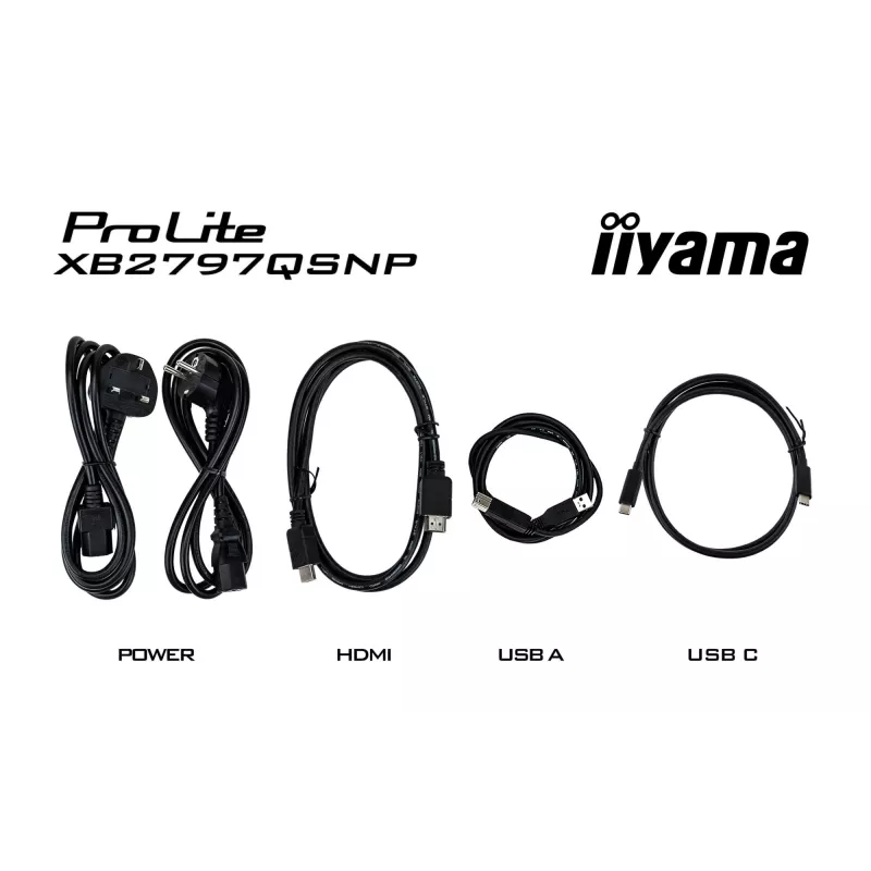 Monitorius IIYAMA ProLite XB2797QSNP-B1 27 colių (68,6 cm) 2560×1440 QHD LED, 16:9, matinis, garsiakalbiai, USB 3.2 šakotuvas, reguliuojamas aukštis, VESA