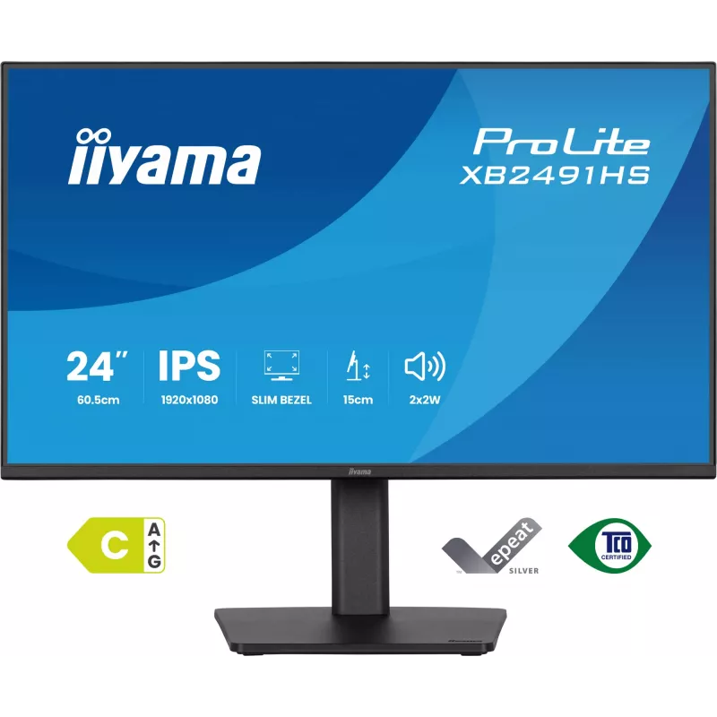 Monitorius IIYAMA XB2491HS-B1 60.5 cm (23.8 colio) 16:9 IPS su HDMI, DisplayPort ir įmontuotais garsiakalbiais