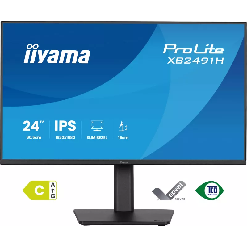 Monitorius IIYAMA ProLite XB2491H-B1 23,8 colio (60,5 cm) Full HD IPS LCD, 1920×1080, 178° žiūrėjimo kampas, VESA, aukštis reguliuojamas, juodas