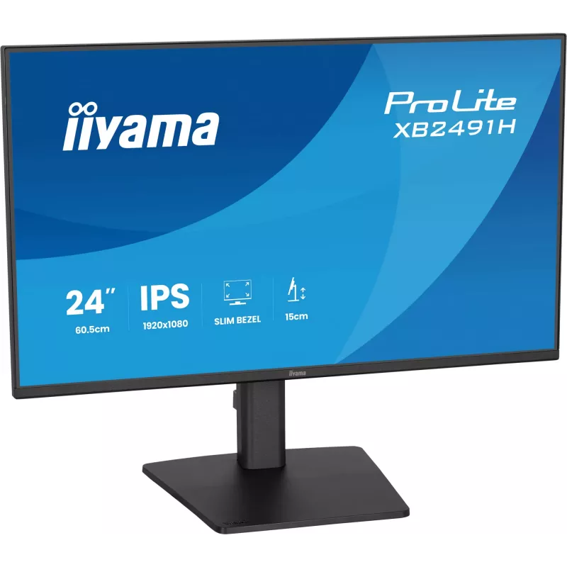 Monitorius IIYAMA ProLite XB2491H-B1 23,8 colio (60,5 cm) Full HD IPS LCD, 1920×1080, 178° žiūrėjimo kampas, VESA, aukštis reguliuojamas, juodas