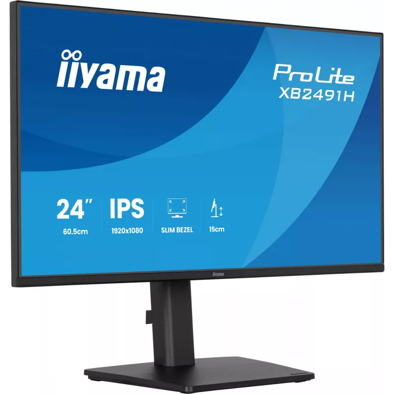Monitorius IIYAMA ProLite XB2491H-B1 23,8 colio (60,5 cm) Full HD IPS LCD, 1920×1080, 178° žiūrėjimo kampas, VESA, aukštis reguliuojamas, juodas