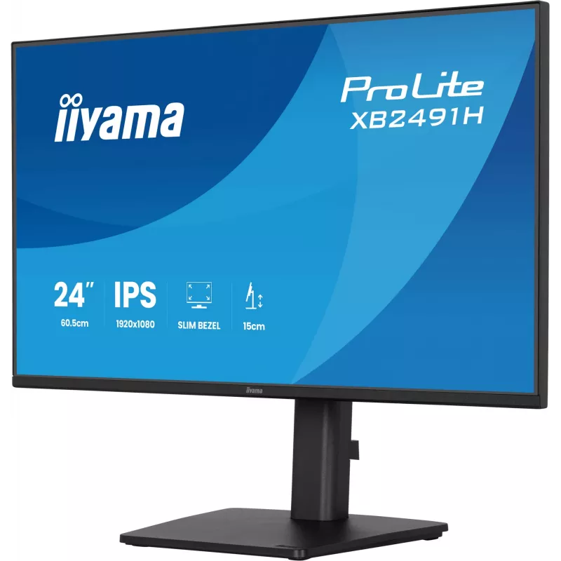 Monitorius IIYAMA ProLite XB2491H-B1 23,8 colio (60,5 cm) Full HD IPS LCD, 1920×1080, 178° žiūrėjimo kampas, VESA, aukštis reguliuojamas, juodas