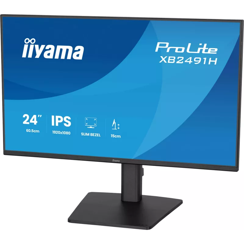 Monitorius IIYAMA ProLite XB2491H-B1 23,8 colio (60,5 cm) Full HD IPS LCD, 1920×1080, 178° žiūrėjimo kampas, VESA, aukštis reguliuojamas, juodas