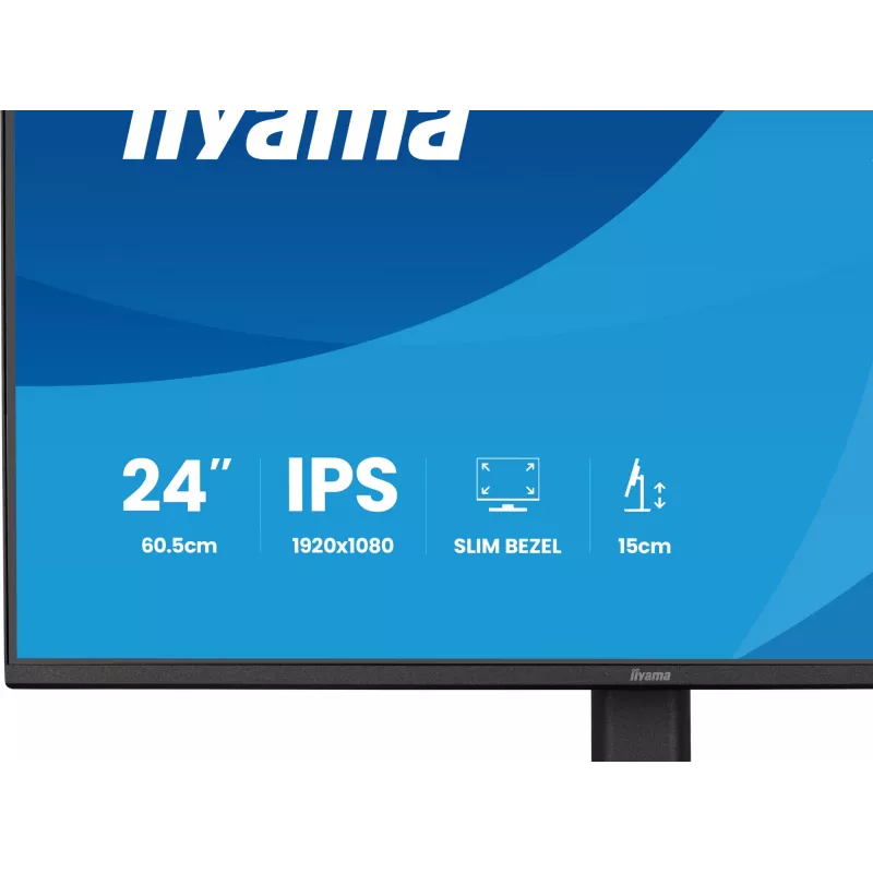 Monitorius IIYAMA ProLite XB2491H-B1 23,8 colio (60,5 cm) Full HD IPS LCD, 1920×1080, 178° žiūrėjimo kampas, VESA, aukštis reguliuojamas, juodas