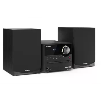 Mikro garso sistema Sharp XL-B512(BK) — 45 W, vieno optinio disko grotuvas, FM radijas, MP3, bananiniai garsiakalbių jungtys, juoda