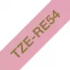 Brother TZE-RE54 juostelė etikečių spausdintuvui, auksinė ant rožinės