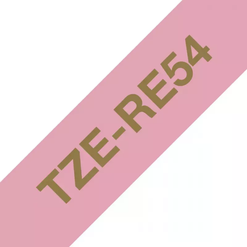 Brother TZE-RE54 juostelė etikečių spausdintuvui, auksinė ant rožinės