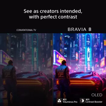 Sony BRAVIA 8 65 colių OLED 4K HDR televizorius su Google TV ir 3 metų PrimeSupport