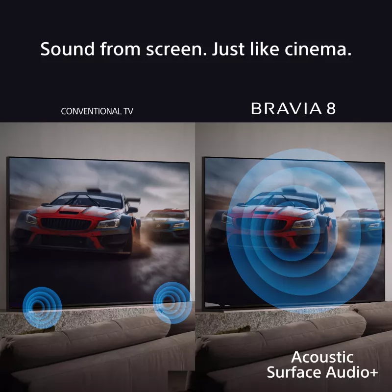 Sony BRAVIA 8 65 colių OLED 4K HDR televizorius su Google TV ir 3 metų PrimeSupport